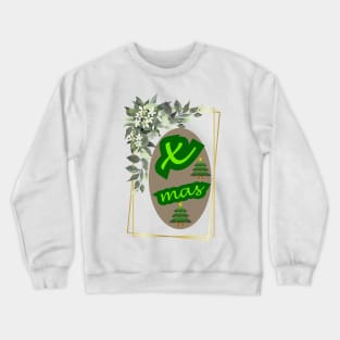 Xmas tree leather background Crewneck Sweatshirt